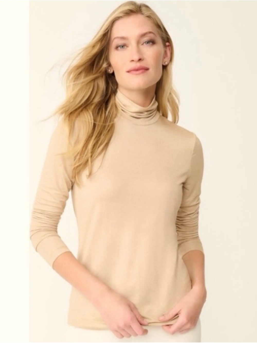 J. McLaughlin Metallic Gold Long Sleeve Nora Turtleneck top M Busines Casual - Picture 2 of 10